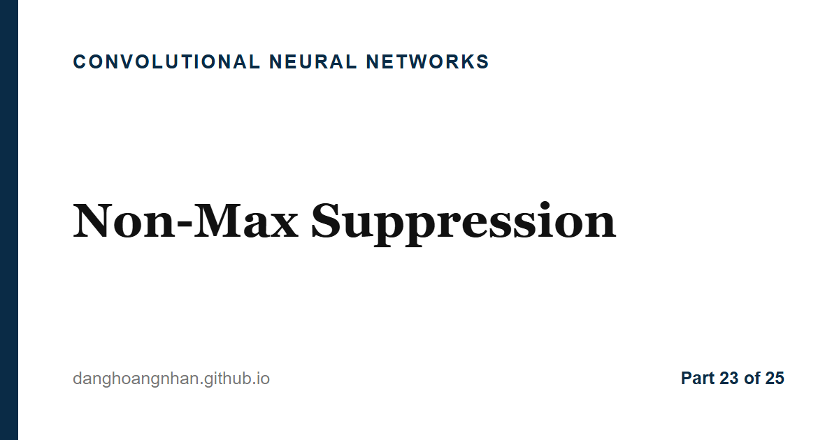 Non-Max Suppression